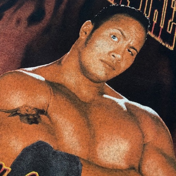 Vintage WWF Can You Smell What The Rock Is Cooking Tee Shirt - Picture 4 of 11